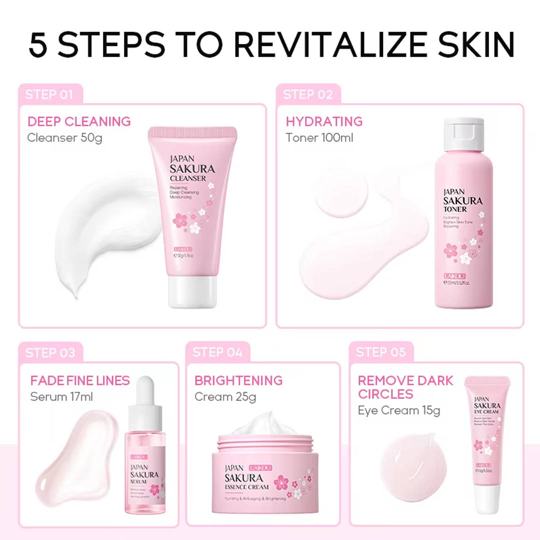 Japan Sakura 5 Pieces Skincare Set