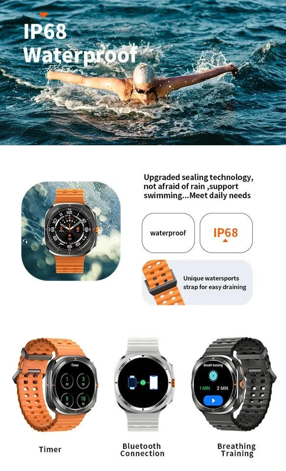 Galaxy Watch 7 Ultra GPS Compass NFC Smart Watch Outdoor Sports Man AMOLED BT Call IP68