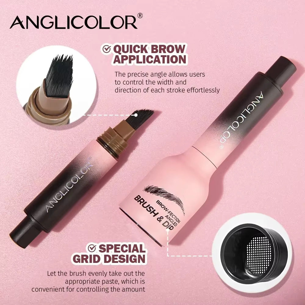 Agnlicolor 3D Angled Brush & Dip Liquid Eyebrow Gel