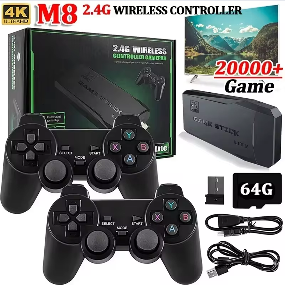 M8 Console 2.4G Dual Wireless Controller Game Stick 4K 10000 games